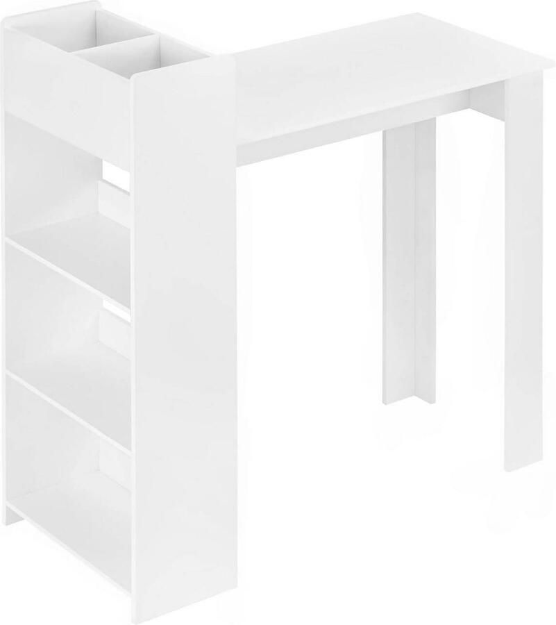 Rootz Living Rootz Bartafel met Plank Keukentafel Bistrotafel E1 Melamine Fineer Ruim 110cm x 120cm x 51cm