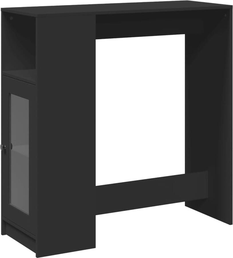 Bartafel met Rekken Statafel Keukenbar Bistrotafel Zwart 101x40x103 5 cm