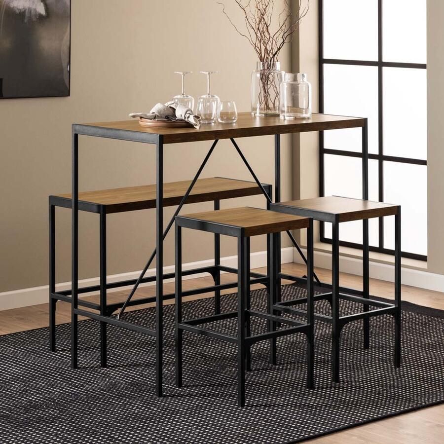 Bartafel set 120 cm Bahamas Eik Zwart