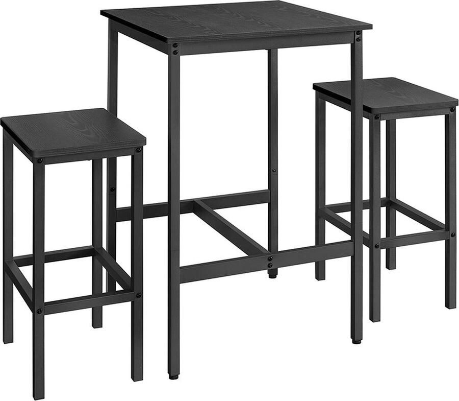 Bar Table Set High Dining Table Kitchen Bistro Table Space-Saving Design 60x60x90cm