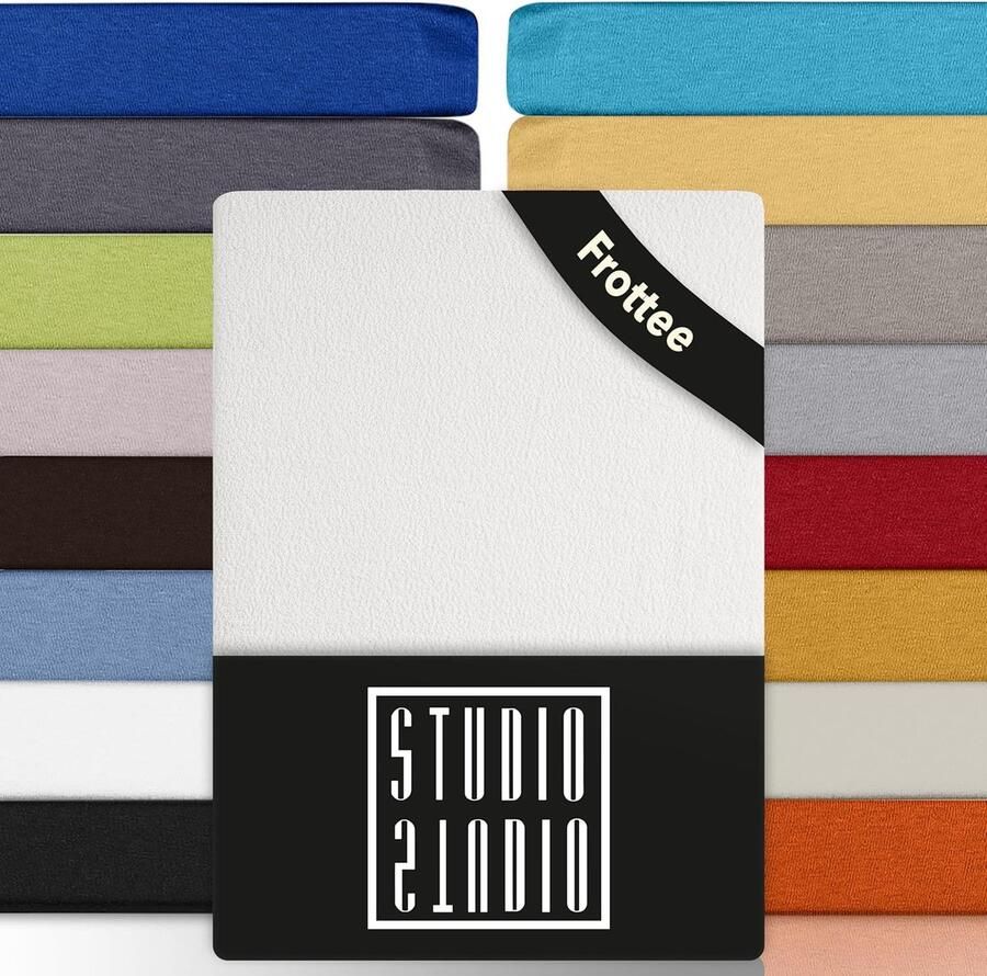 Goodivery Basic badstof hoeslaken 200 x 200 cm katoen behaaglijk en zacht Oeko-Tex 100 merkkwaliteit hoeslaken voor alle gangbare matrassen tot 25 cm hoogte wit