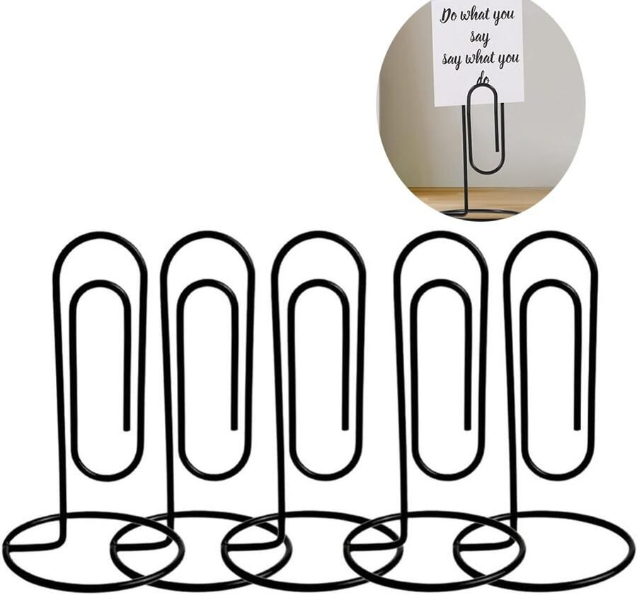 Basis Memo Clip 5 stuks Creatieve Grote Bureau Notitie Houder DIY Multi-Hand Account Dagelijks Gebruik Clip Paperclip Zwart