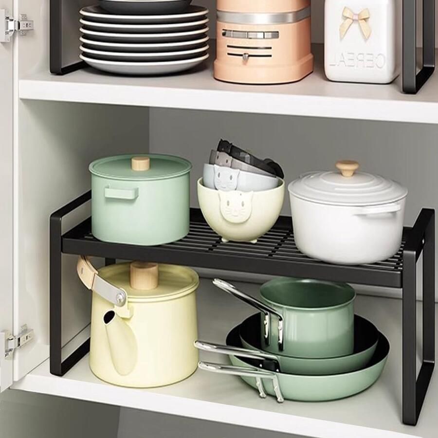 Senza Marchio BAUEUEJO Plankinzet Keukenkast organizer Antislip 1 stuk Zwart