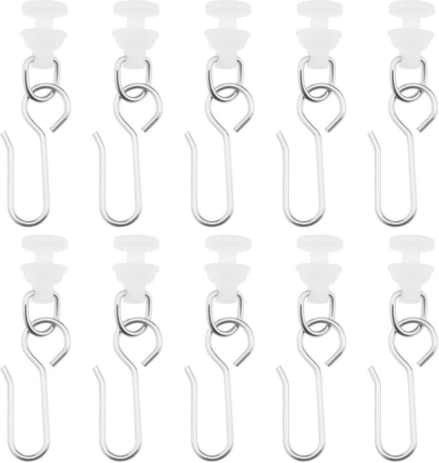 Be In Your Mind 50 sets S-vormige gordijnrails glijhaken en gordijnhangrailhaken glijrollen voor gordijnen campers douchegordijnen plafonds kroonluchters en hanglampen