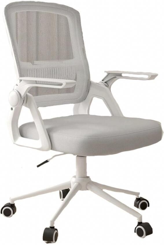 Bealive Bureau stoel Ergonomisch Ontwerp Opklapbare Armleuningen Verstelbare Rugleuning Hoogte Verstelbaar 5 Wielen Modern Grijs 61 x 61 x 106 cm