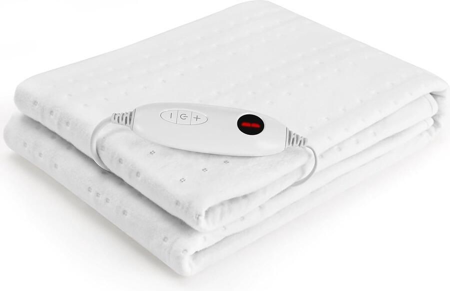 Bealive Elecktrische matras verwarmer Warm bovenmatras Matras oplegger Met afstandbediening Automatische stop Wasbaar Katoen 100 W 193 x 91 cm