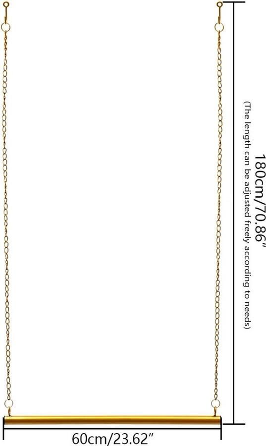 Bealive Hangende kleding stang Set van 2 Kleding rek Industriële stijl Goud gekleurd Metaal 60 x 180 cm