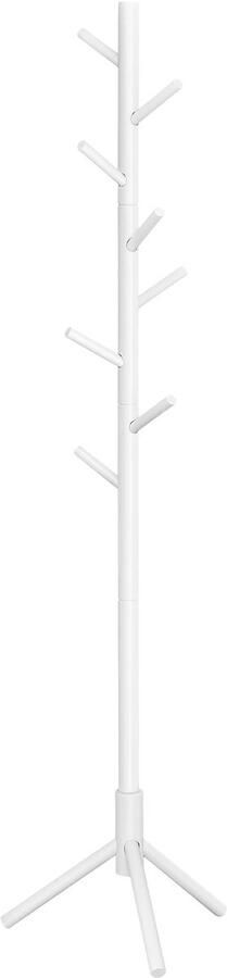Bealive Kapstok Staand Garderobe Rek Massief Verstelbaar Compact 8 Haken Wit Hout 2 KG 47 x 47 x 175 cm