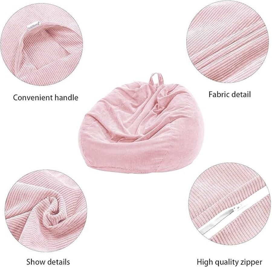Bean Bag Chair Cover (Geen Vulling) 300L Extra Grote Wasbare Zitzak Hoes van Premium Corduroy voor Volwassenen en Kinderen