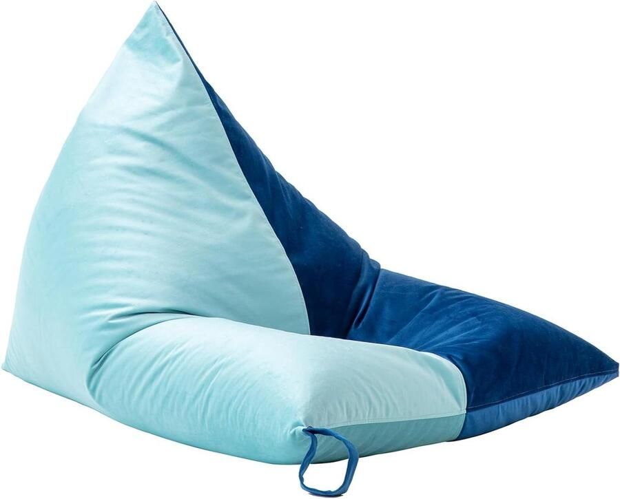 Bean Bag Chair Cover (No Filling) for Adults Teens Thick Velvet Cover Beans Stuffed Storage 400L (Cyan Blue L)