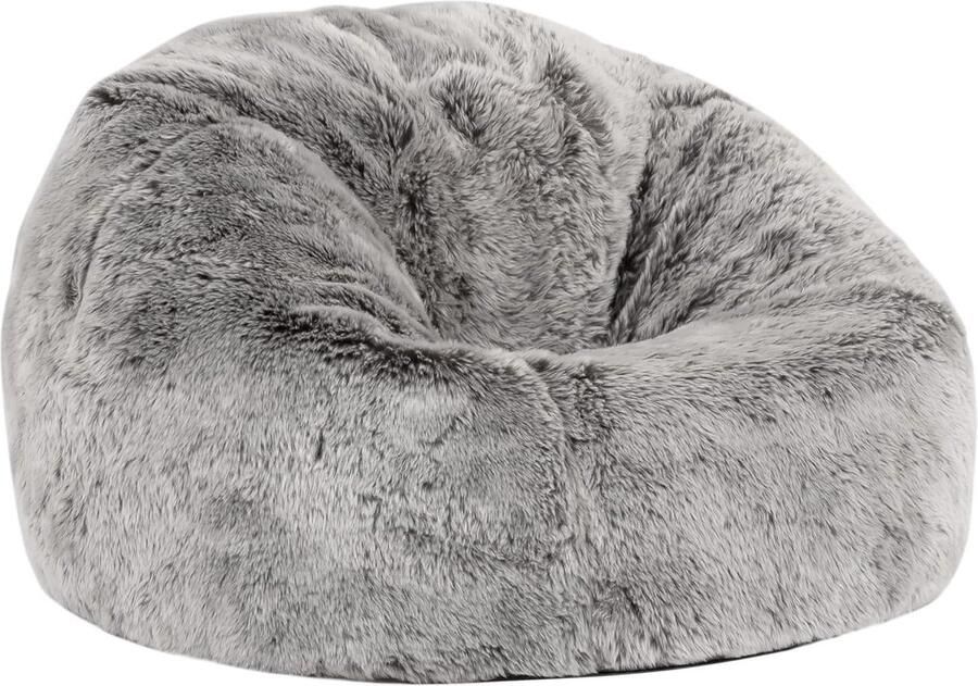 Bean Bag Child Grey Imitation Fur Fabric Children's Armchair with Filling Included Comfortable Children's Furniture for Playroom Children's Room Bedroom
