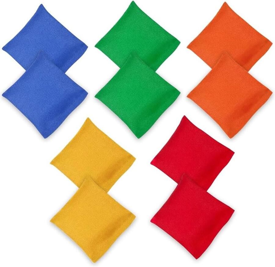 Cornhole Bean Bag Children's Bean Bag Fun Sports Games Bean Bag Party Game Square Throwing Bags Colourful Bean Bags Outdoor Game for Boys Girls 10 Pieces