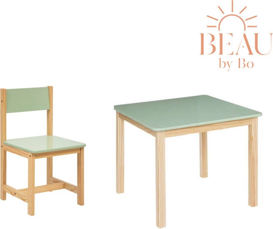 BEAU by Bo Kindertafel en kinderstoel klassiek groen