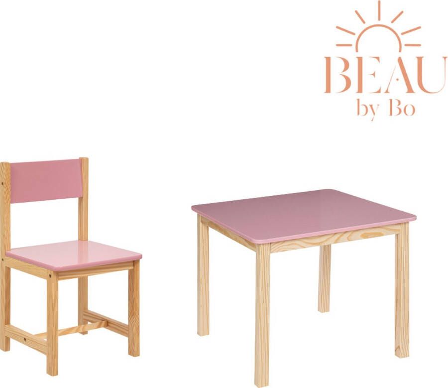 BEAU by Bo Kindertafel en kinderstoel klassiek roze