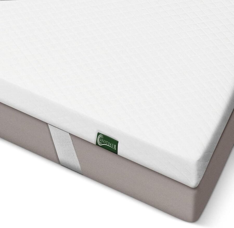 BeauNuit GT Gel Foam Matras Topper 140x200 cm Gel Infused & Visco Foam Verkoelend Boxspring Bed & Matrassen tot 30 cm Anti-Slip Ademend matrasbeschermer 140x200