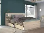 Volwassen escale bed 140x190 cm bedkop + 2 laden Japans chene decor l 204.4 x h 98 2 x d 207 2 cm parisot - Thumbnail 1