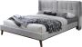 Bed 140 x 200 cm met hoofdbord met capitons Linnen Lichtgrijs KERANO L 159 cm x H 106 cm x D 220.5 cm - Thumbnail 2