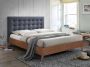Bed FRANCESCO hoofdeinde gestoffeerd grijs 160 x 200 cm L 201 cm x H 111 cm x D 166 cm - Thumbnail 1
