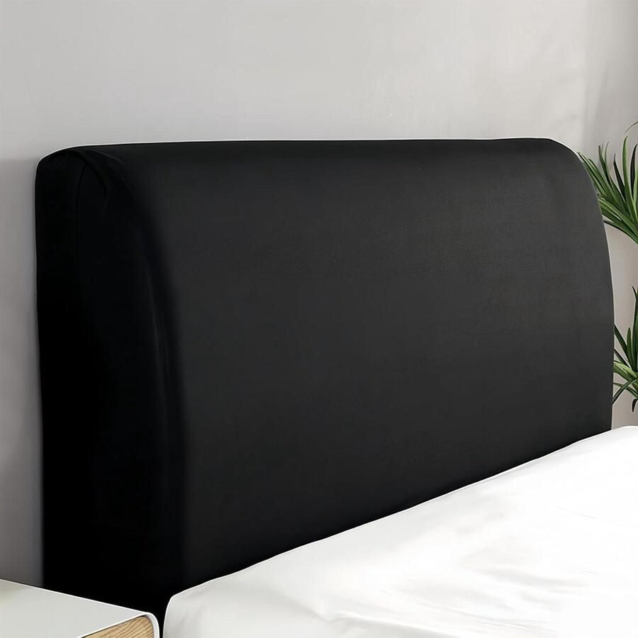 Bed Headboard Cover 170-190 cm Stretch Washable Thicken Black Velvet Fabric Bedroom Padded Headboard Cover hoofdbord hoes elastische