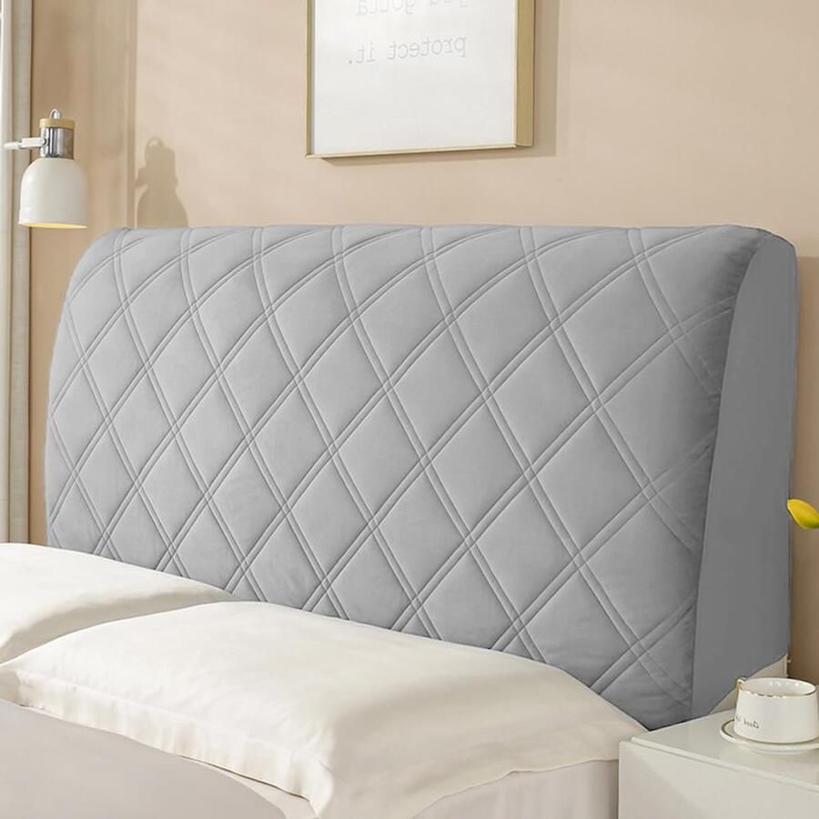 Bed Headboard Cover Dustproof Stretch Headboard Cover Bed Backrest Dark Grey A200CM