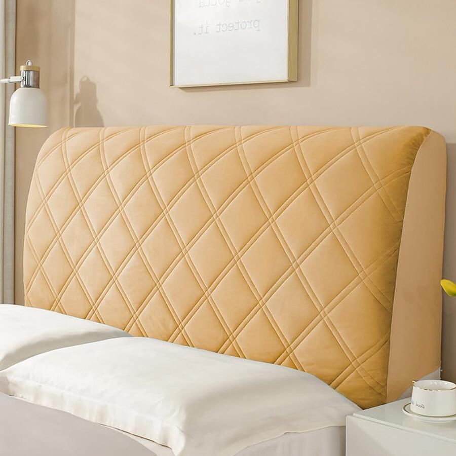 Bed Headboard Cover Headboard Cover Back Wall Headboard Cover Dustproof Stretch Headboard Cover Brown A 150cm