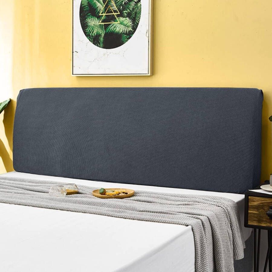 Bed Headboard Covers Bed Headboard Cover Stretchable 180-190 cm Headboard Cover Dustproof Thickening Dark Grey