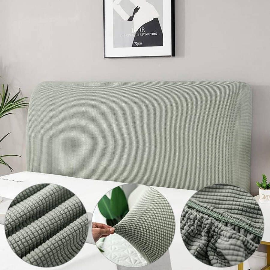 Bed Headboard Covers Headboard Cover All-Inclusive Headboard Cover Stretchy Headboard Cover Elastic for Upholstered Bedroom Headboard (Green 210-230 cm) - Foto 1