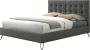 Bed met gewatteerd hoofdbord COSTANZA Stof 160 x 200 cm – Grijs L 168 cm x H 110.5 cm x D 215 cm - Thumbnail 1