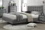 Bed met gewatteerd hoofdbord COSTANZA Stof 160 x 200 cm – Grijs L 168 cm x H 110.5 cm x D 215 cm - Thumbnail 3