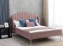 Bed met glooiend hoofdeinde 160 x 200 cm Fluweel Oud roze SAGALI L 178 cm x H 126 cm x D 213 cm - Thumbnail 3