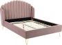 Bed met glooiend hoofdeinde 160 x 200 cm Fluweel Oud roze SAGALI L 178 cm x H 126 cm x D 213 cm - Thumbnail 2