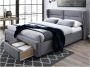 Bed met hoofdeinde met kussens Met lades 160 x 200 cm Grijze stof ALESSANDRO L 216 cm x H 106 cm x D 178 cm - Thumbnail 2