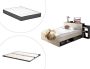 Bed met hoofdeinde met opbergruimte en lades 140 x 190 cm naturel en antraciet + bedbodem + matras FLORIAN L 223 cm x H 83 cm x D 146 cm - Thumbnail 2