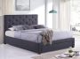 Bed met lades en gewatteerd hoofdbord AGOSTINI stof 140 x 190 cm Grijs L 207 cm x H 118 cm x D 145 cm - Thumbnail 1