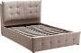 Bed met opbergruimte 140 x 200 cm Velours Beige OLERIA L 155 cm x H 116 cm x D 213 cm - Thumbnail 2