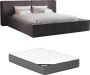Pascal Morabito Bed met opbergruimte 180 x 200 cm Ribfluweel Taupe + matras TIMANO L 246 cm x H 90 cm x D 252 cm - Thumbnail 3