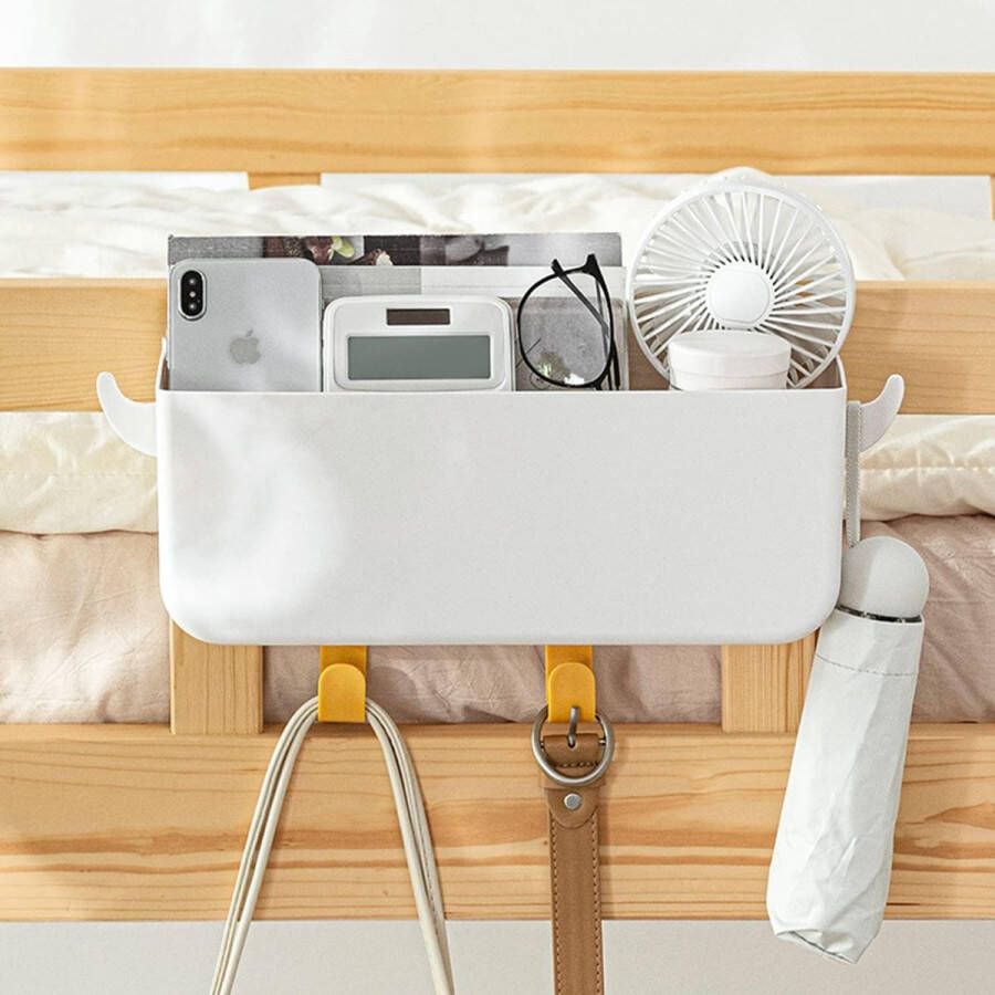 Bed-organizer om op te hangen hangmanden voor het nachtkastje nachtkasttas met haken multifunctionele plastic bedtas bedorganizer voor thuis kantoor slaapzaal kamer stapelbed