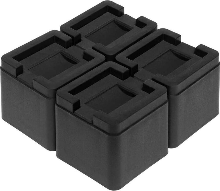 Bed Riser set Uping High-performance zwart vierkant antislip op wielen instelbaar op 74 cm of 148 cm hoogte 4 stuks zoo. furniture risers