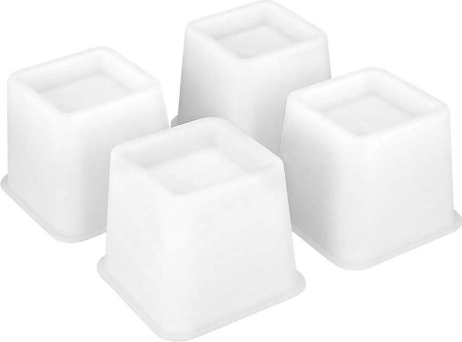 Bed Risers 4 stuks 10cm Stoel Raiser Meubels Risers Lift Sofa Tafel Stoelen Been Risers Opslag Hout Kleur Wit Tafel Risers Voetplank Booster Bed Lift Verhoging Blokken Witte Olifant Voeten Stoel