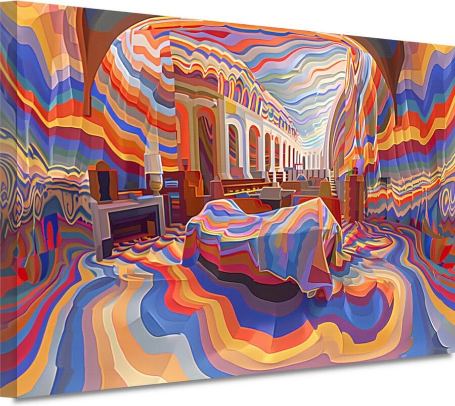 Bed schilderij Meubel schilderijen Canvas schilderijen Lijn Wanddecoratie industrieel Schilderijen canvas Wanddecoratie canvas 120x80 cm