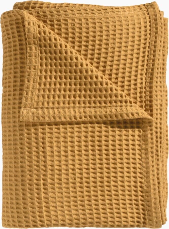 Bed Sprei Wafel Bedsprei 2 persoons Wafeldeken 240x260 Geel