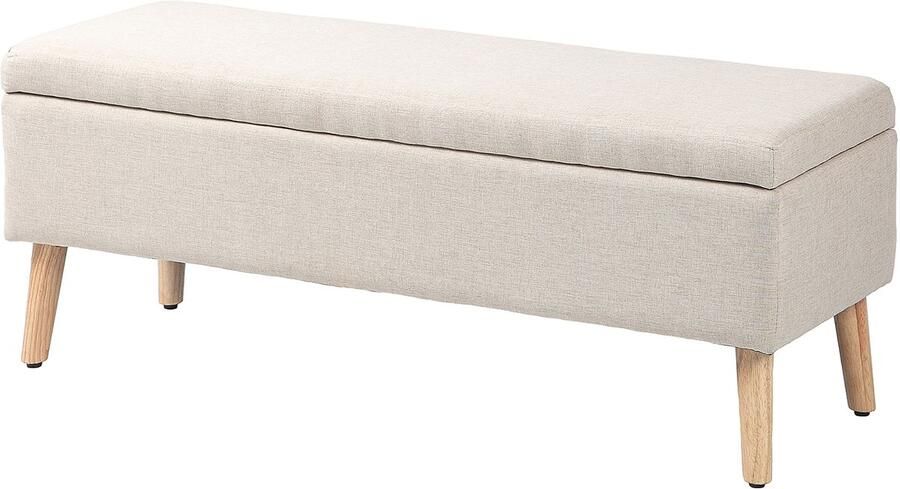 Bedbank Hocker op poten Gestofferd 110x39 cm Beige