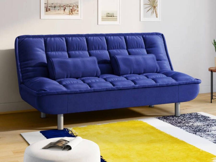 Vente-unique Bedbank MISHAN van stof blauw L 190 cm x H 89 cm x D 96 cm
