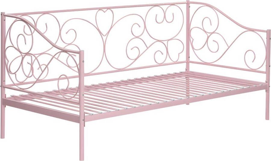 Bedbank VIVIAN 90 x 190 cm Roze L 207 cm x H 95 cm x D 96 cm