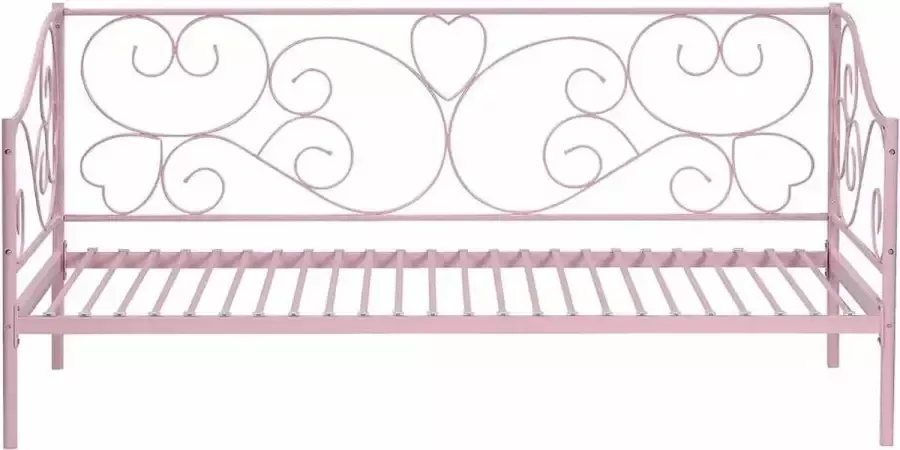 Bedbank VIVIAN 90 x 190 cm Roze L 207 cm x H 95 cm x D 96 cm - Foto 2