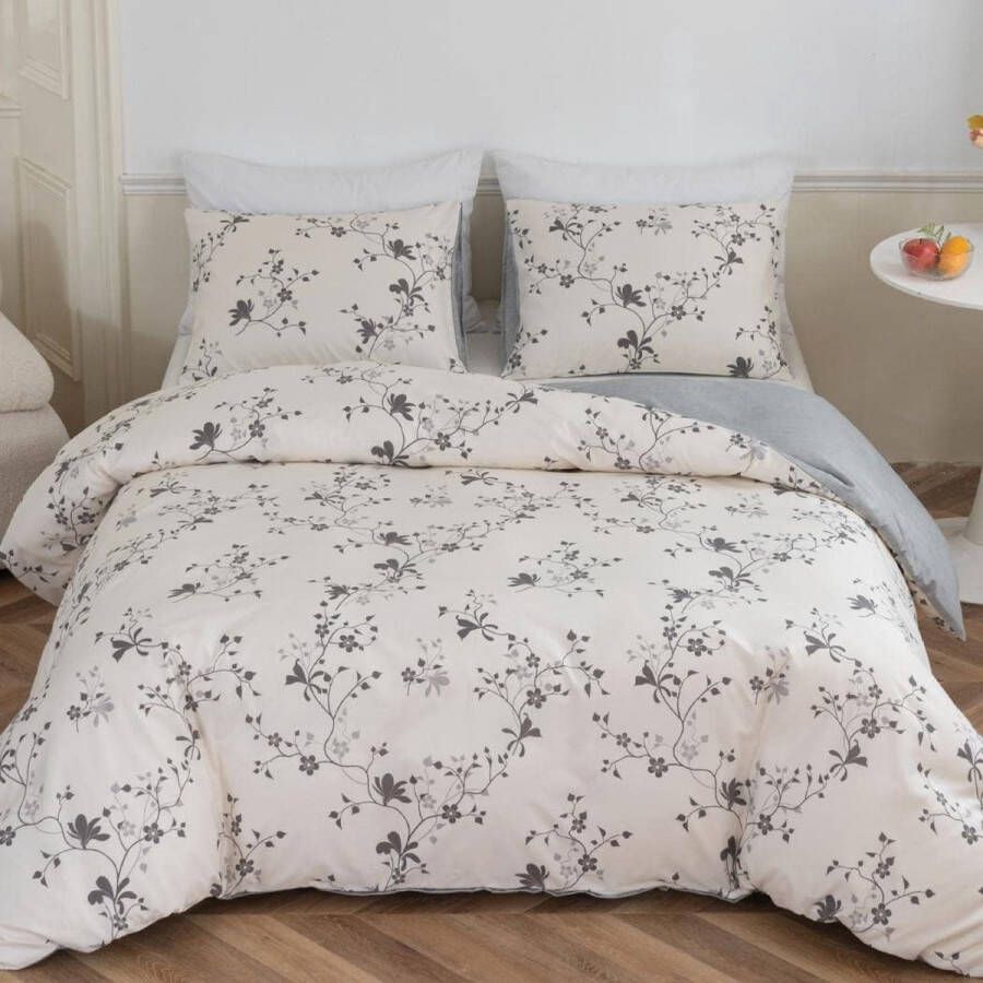 Beddengoed 135 x 200 cm superzacht 100% microvezel 2-delig beddengoedsets 135 x 200 dekbedovertrek met 1 x 80 x 80 cm kussenslopen voor tweepersoonsbed met ritssluiting wit