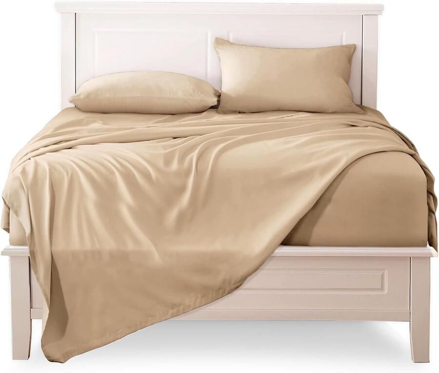 Beddengoed voor eenpersoonsbed van 100% puur katoen in beige