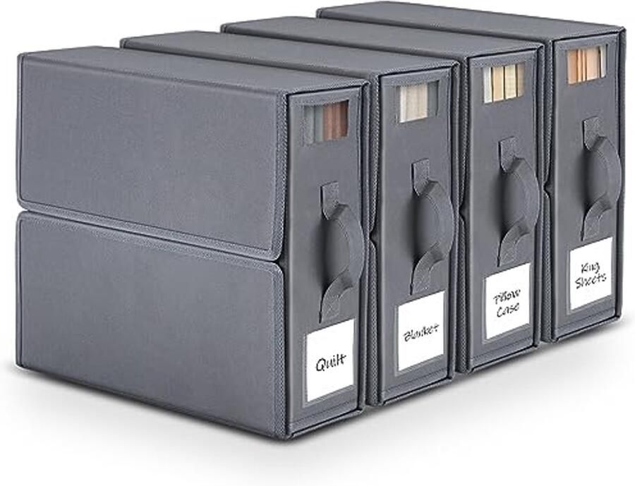 Beddengoedorganizer en opbergruimte 4-pack voor queensize of kingsize bed