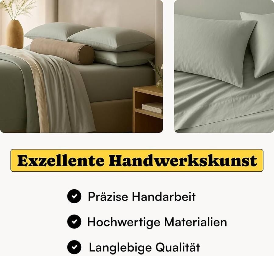 Beddengoedset 155 x 220 cm Biologisch Katoen Luxe Mako-Satijn