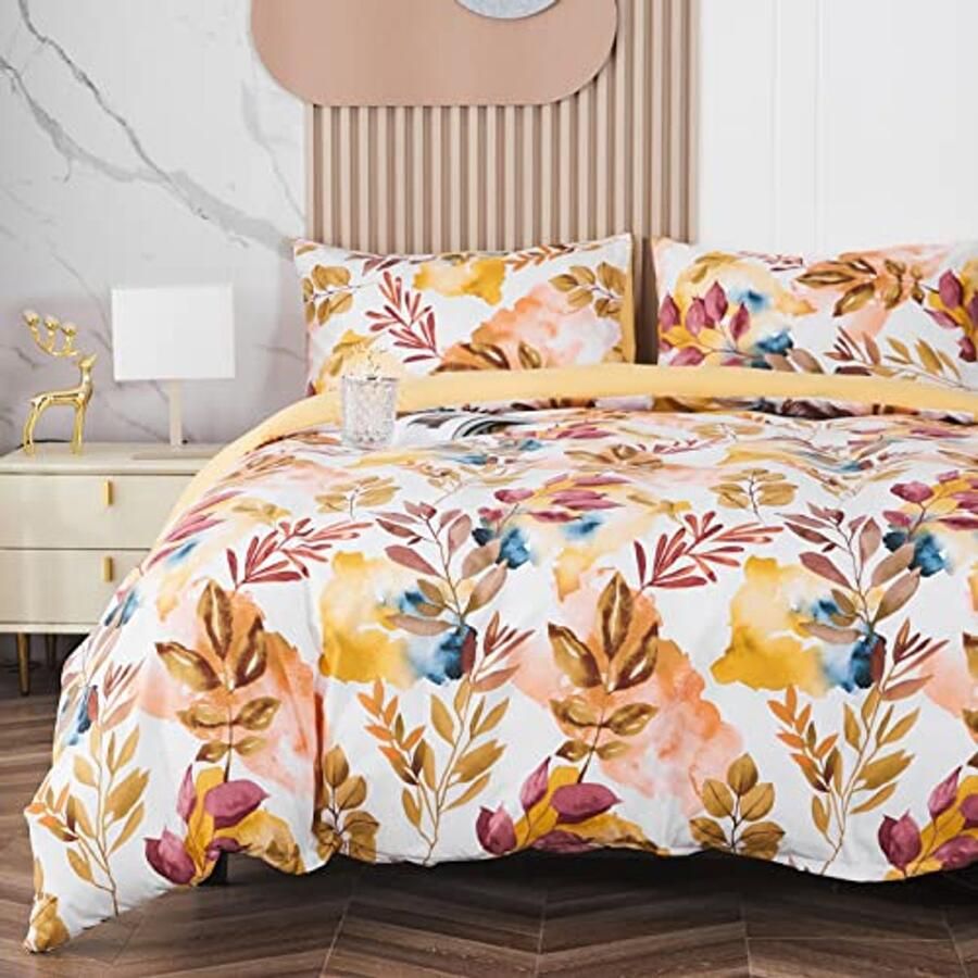 Beddengoedset met kleurrijk bloemenpatroon voor tweepersoonsbed 220x240 cm 100% microvezel Bohemian ontwerp